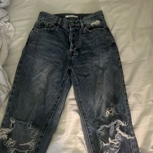 Pacsun high rise blue ripped jeans size 23